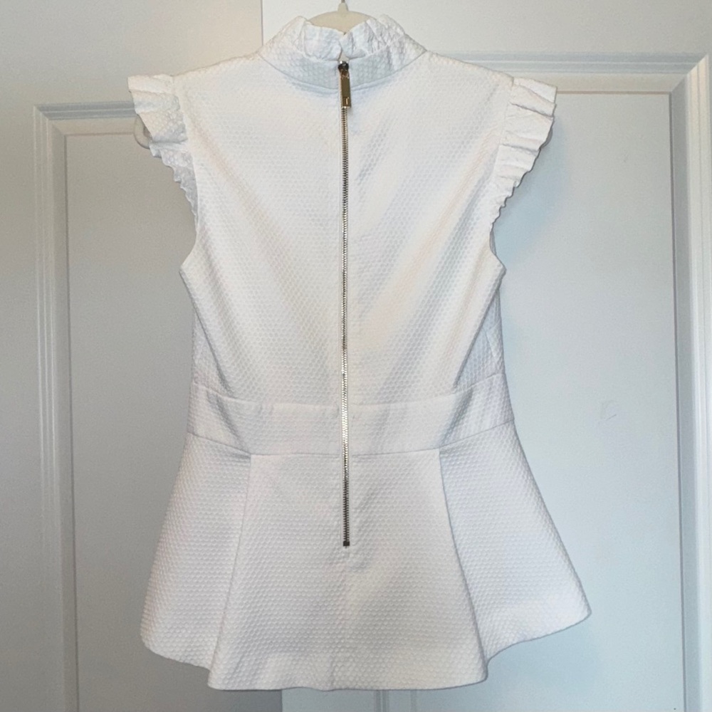 Ted Baker London Bubbl Peplum Ruffle Top US sz 6 UK sz 2 - Picture 8 of 9